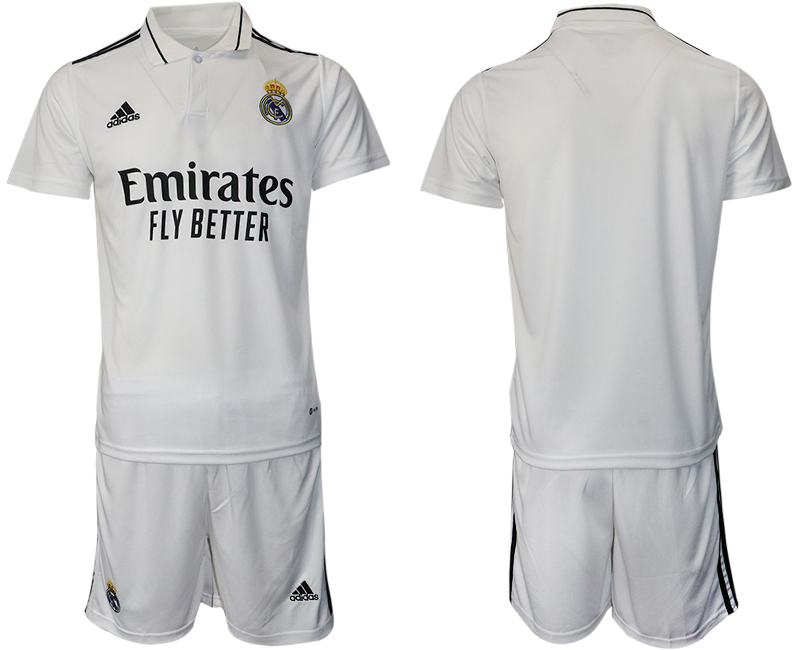 Men 2022-2023 Club Real Madrid home white blank Adidas Soccer Jersey->customized soccer jersey->Custom Jersey